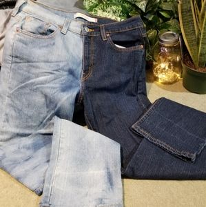 Levi's split bleach wash jeans